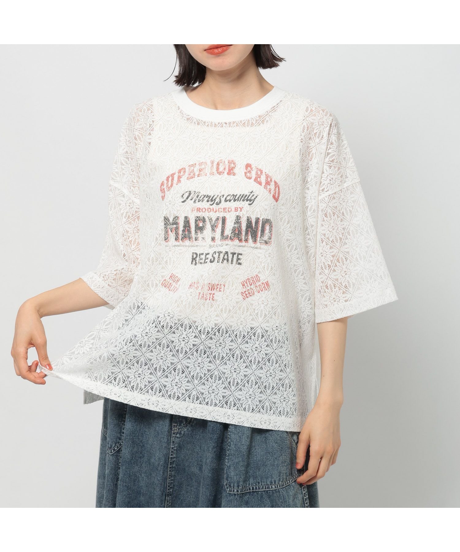 【ニコアンド/niko and】のレースプリントアソートTシャツ インテリア・キッズ・メンズ・レディースファッション・服の通販 founy(ファニー) 　ファッション　Fashion　レディースファッション　Ladies' Fashion Online　トップス・カットソー　Tops/Tshirt　シャツ/ブラウス　Shirts/Blouses　ロング / Tシャツ　T-Shirts　おすすめ　Recommend　インナー　Inner　ダウン　Down　チェック　Check　デニム　Denim　フェミニン　Feminine　フレア　Flare　フロント　Front　プリント　Print　リラックス　Relax　レース　Race　夏　Summer　オフ|ID: prp329100004587321 ipo3291000000032671704