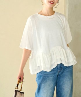 【フリークスストア/FREAK'S STORE】の裾シアーフロッキーフリル切り替えトップス【限定展開】 25SS 人気、トレンドファッション・服の通販 founy(ファニー) ファッション Fashion レディースファッション Fashion for Women トップス・カットソー Cut & Sew Tops 2025年 2025 2025春夏・S/S Spring/Summer 2025 SS25 カットソー Cut and Sewn Top ドッキング Docking, Mixed Material バランス Balance, Style Balance フェミニン Feminine, Girly フリル Frill, Ruffle 夏 Summer S/S・春夏 SS, Spring/Summer, Warm Season |ID:prp329100004587324