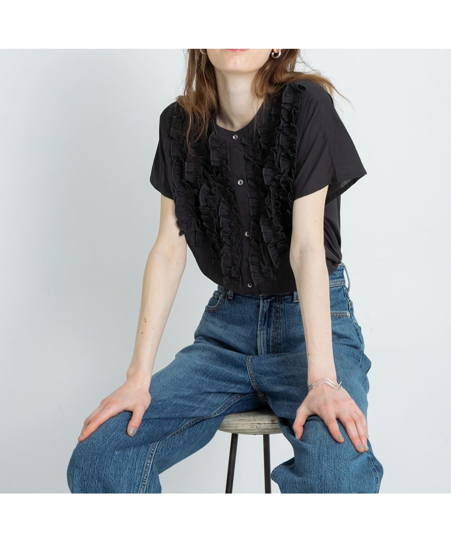 【サニーレーベル/Sonny Label / URBAN RESEARCH】のエアリーコットンフリルフレンチシャツブラウス インテリア・キッズ・メンズ・レディースファッション・服の通販 founy(ファニー) 　ファッション　Fashion　レディースファッション　Ladies' Fashion Online　トップス・カットソー　Tops/Tshirt　シャツ/ブラウス　Shirts/Blouses　2025年　2025　2025春夏・S/S　Ss,Spring/Summer,2025　おすすめ　Recommend　インド　India　エアリー　Airy　デニム　Denim　フリル　Frills　夏　Summer　S/S・春夏　Ss・Spring/Summer　ブラック|ID: prp329100004587373 ipo3291000000032628654