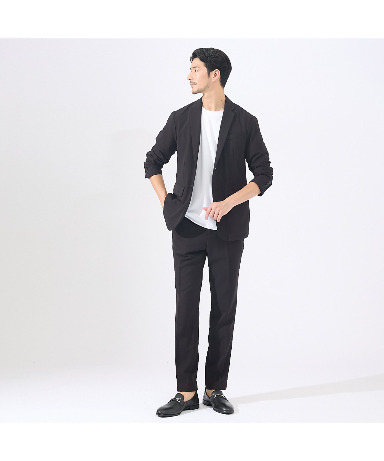【アバハウス/ABAHOUSE / MEN】の【上下2点セット/セットアップ対応】シルキータッチ ウォッシャブル セットアップ インテリア・キッズ・メンズ・レディースファッション・服の通販 founy(ファニー) 　ファッション　Fashion　メンズファッション　Men's Style Online　セットアップ　Setup/Men　ウォッシャブル　Washable　シャドー　Shadow　ジャケット　Jacket　ストライプ　Stripe　ストレッチ　Stretch　スラックス　Slacks　セットアップ　Set Up　テーパード　Tapered　ドローコード　Draw Cord　ポケット　Pocket　ワーク　Work　おすすめ　Recommend　エレガント 上品　Elegant　ブラック|ID: prp329100004587411 ipo3291000000032533690