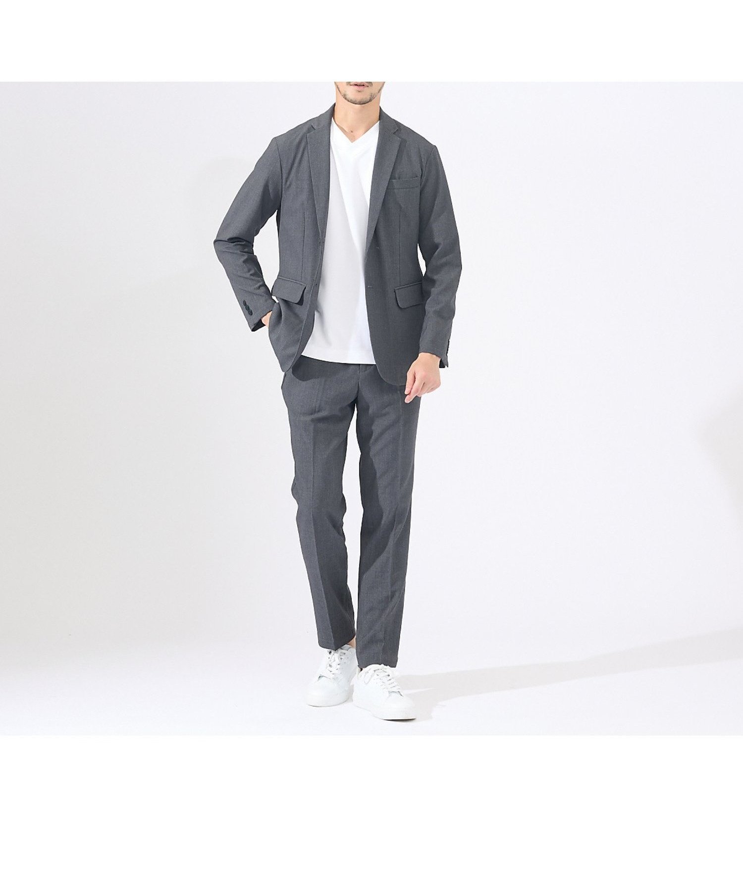 【アバハウス/ABAHOUSE / MEN】の【上下2点セット/セットアップ対応】シルキータッチ ウォッシャブル セットアップ インテリア・キッズ・メンズ・レディースファッション・服の通販 founy(ファニー) 　ファッション　Fashion　メンズファッション　Men's Style Online　セットアップ　Setup/Men　ウォッシャブル　Washable　シャドー　Shadow　ジャケット　Jacket　ストライプ　Stripe　ストレッチ　Stretch　スラックス　Slacks　セットアップ　Set Up　テーパード　Tapered　ドローコード　Draw Cord　ポケット　Pocket　ワーク　Work　おすすめ　Recommend　エレガント 上品　Elegant　チャコールグレー|ID: prp329100004587411 ipo3291000000032533691