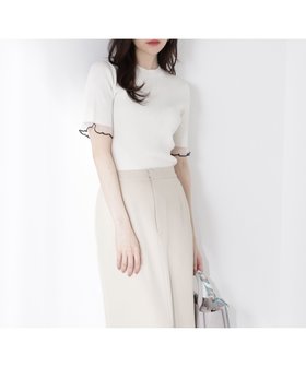 【プロポーション ボディドレッシング/PROPORTION BODY DRESSING】の部分シアー半袖リブニット 人気、トレンドファッション・服の通販 founy(ファニー) ファッション Fashion レディースファッション Ladies' Fashion Online トップス・カットソー Tops/Tshirt ニット Knit Tops シアー Sheer シンプル Simple リブニット Rib Knit 半袖 Short Sleeve |ID:prp329100004587419