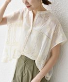 【シップス フォー ウィメン/SHIPS】のSHIPS any 手洗い可能 エンブロイダリー レース シアー フレンチスリーブ シャツ ホワイト|ID:prp329100004587436
