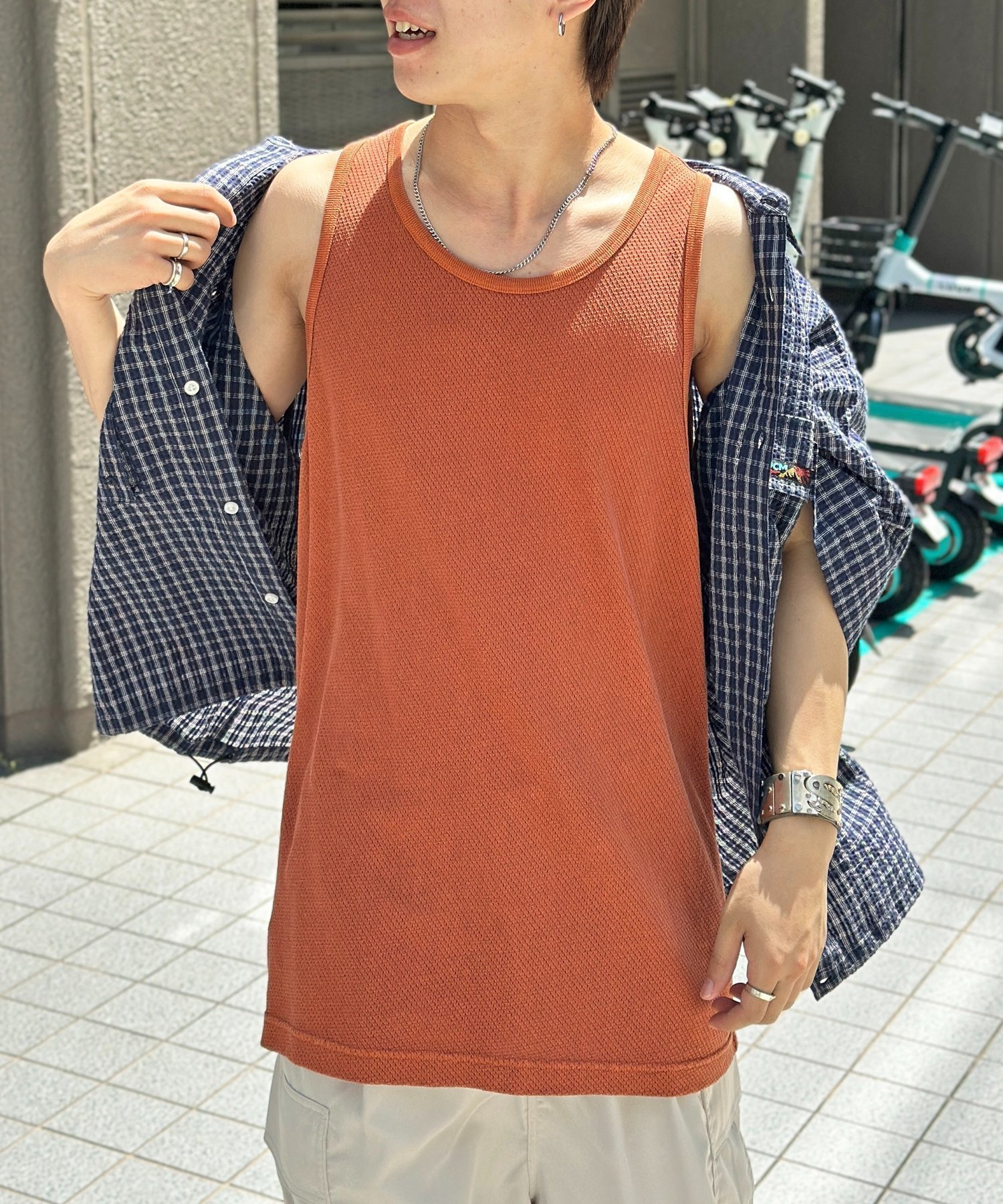 【シーピーシーエム/CPCM】のピグメントカットメッシュタンク インテリア・キッズ・メンズ・レディースファッション・服の通販 founy(ファニー) 　ファッション　Fashion　レディースファッション　Fashion for Women　アクセサリー　Fashion Accessories　タンク　Tank Top, Sleeveless Top　メッシュ　Mesh, Net Fabric　リラックス　Relax, Relaxed Fit　オレンジ|ID: prp329100004587464 ipo3291000000032713140