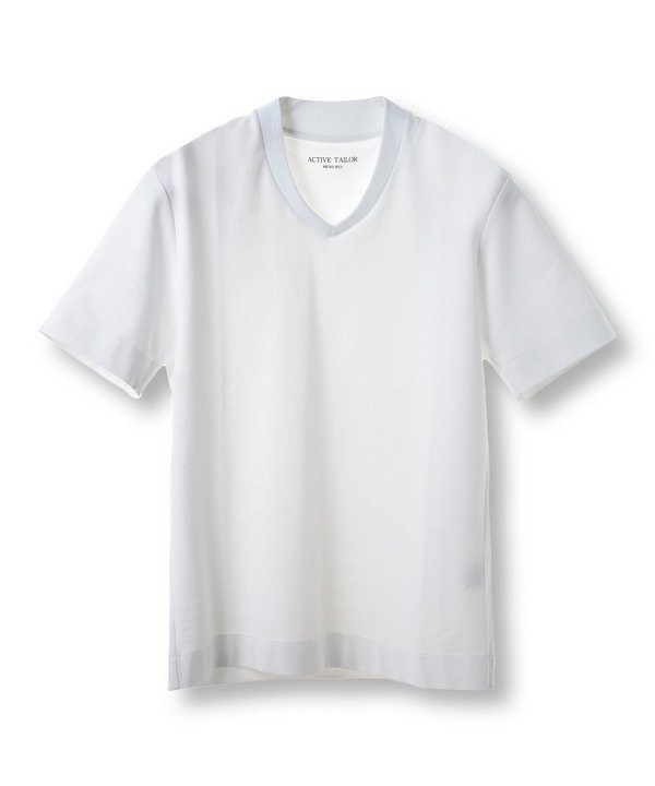 【メンズビギトーキョー/Men's Bigi / MEN】の【ACTIVE TAILOR/アクティブテイラー】シルケットスムースVネックTシャツ 接触冷感 / UVカット インテリア・キッズ・メンズ・レディースファッション・服の通販 founy(ファニー) 　ファッション　Fashion　メンズファッション　Men's Style Online　インナー　Inner　カットソー　Cut And Sew　シルケット　Mercerization　ジャケット　Jacket　スマート　Smart　セットアップ　Set Up　ドレス　Dress　パターン　Pattern　フィット　Fit　夏　Summer　エレガント 上品　Elegant　ビジネス 仕事 通勤　Business　ホワイト|ID: prp329100004587465 ipo3291000000032627883