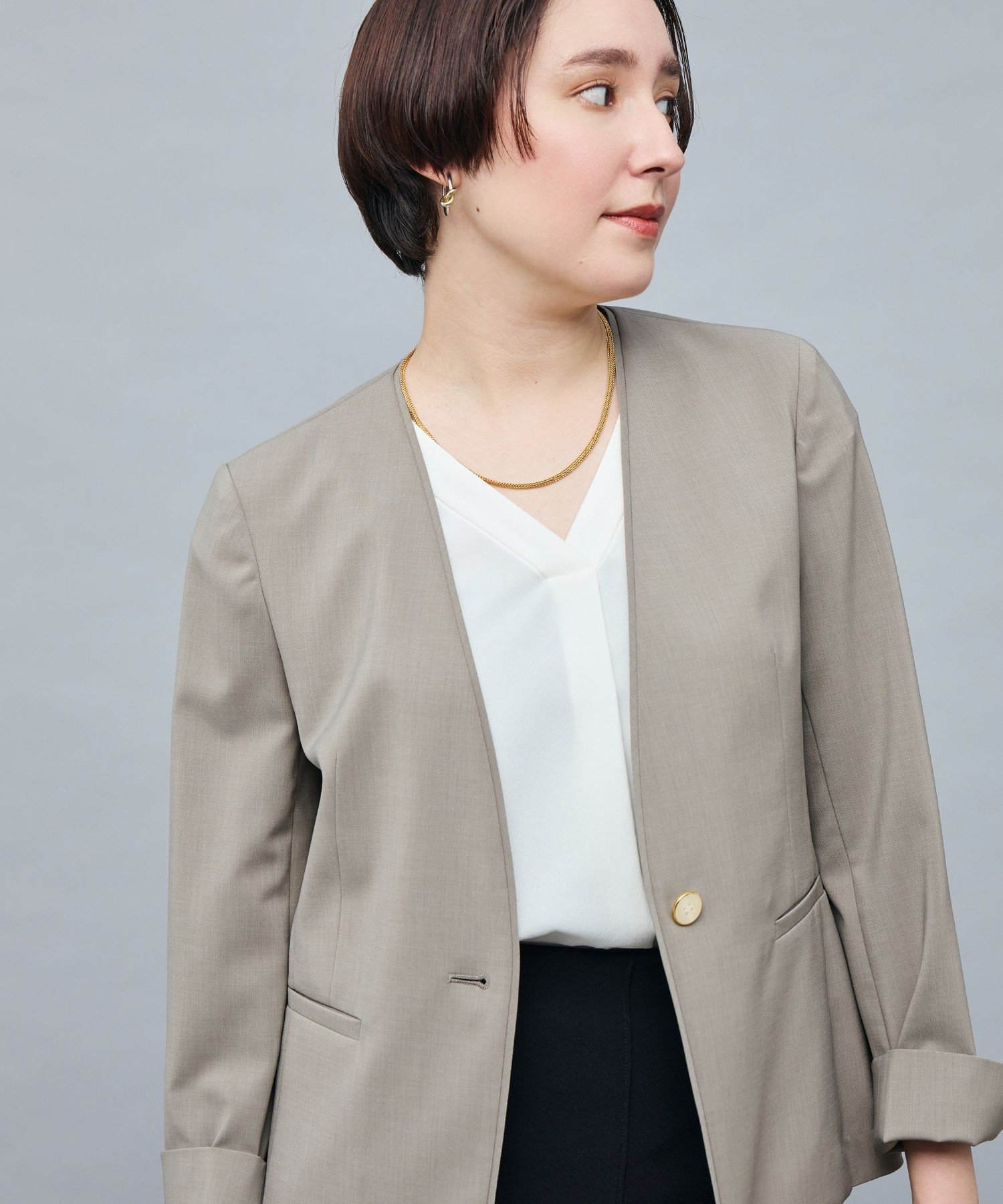 【ノーリーズ/NOLLEY'S】の《セットアップ対応》ウォッシャブルファンクショナルツイルノーカラージャケット 人気、トレンドファッション・服の通販 founy(ファニー) 　ファッション　Fashion　レディースファッション　Ladies' Fashion Online　アウター　Coat Outerwear　ジャケット　Jackets　ノーカラージャケット　No Collar Leather Jackets　2025年　2025　2025-2026秋冬・A/W　Aw/Autumn/Winter/Fw/Fall/2025-2026　おすすめ　Recommend　ジャケット　Jacket　スリット　Slit　スーツ　Suit　セットアップ　Set Up　吸水　Water Absorption　夏　Summer　定番　Standard　ビジネス 仕事 通勤　Business　 other-1|ID: prp329100004587540 ipo3291000000032535247