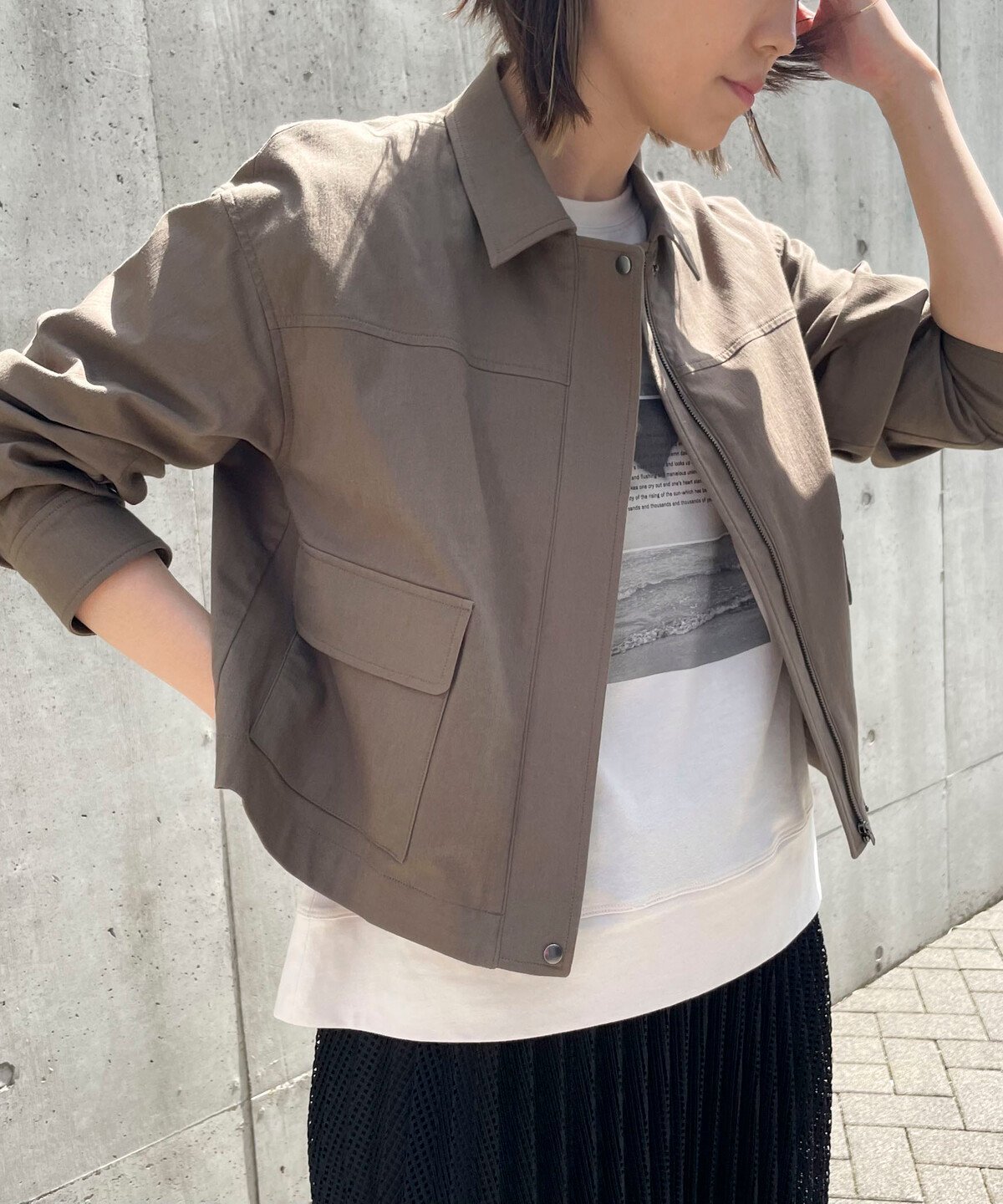 【コムサイズム/COMME CA ISM】の【セットアップ対応】ストレッチ ショートブルゾン インテリア・キッズ・メンズ・レディースファッション・服の通販 founy(ファニー) 　ファッション　Fashion　レディースファッション　Fashion for Women　アウター　Coat / Outerwear Collection　ブルゾンジャケット・スポーティアウター　Blouson Jackets　ショート　Short, Short Length　ストレッチ　Stretch, Stretchy Fabric　セットアップ　Set-Up, Coordinated Outfit　ハーフ　Half, Half-Length　フィット　Fit, Slim Fit　フラップ　Flap, Flap Pocket　ブルゾン　Blouson, Bomber Jacket　ポケット　Pocket, Pocket Detail　ヨーク　Yoke, Yoke Design　夏　Summer　春　Spring　秋　Autumn　カーキ|ID: prp329100004587547 ipo3291000000032734981