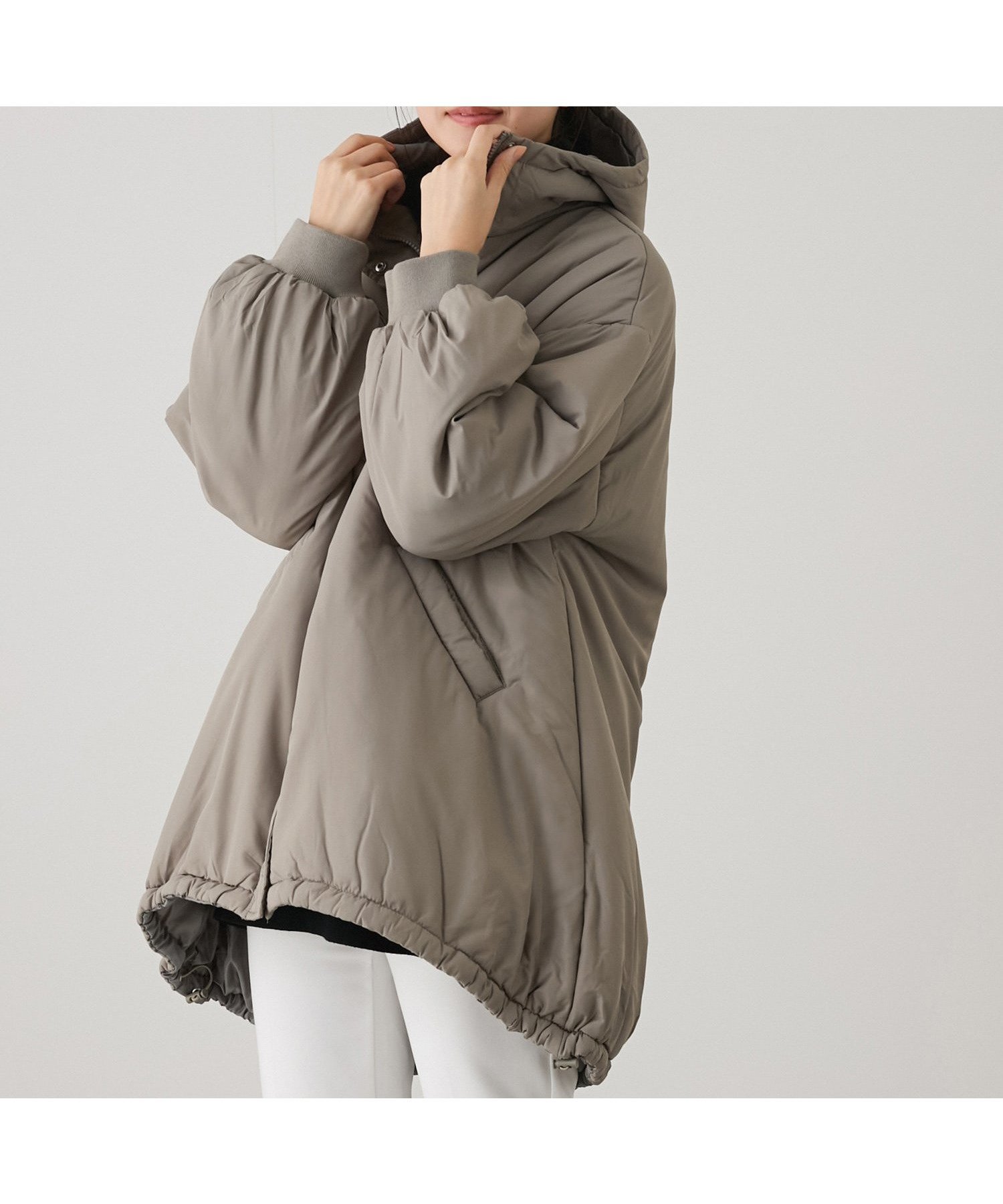 【ジャイロ/JAYRO】のミドル丈中綿モンスターコート インテリア・キッズ・メンズ・レディースファッション・服の通販 founy(ファニー) 　ファッション　Fashion　レディースファッション　Fashion for Women　アウター　Coat / Outerwear Collection　コート・ロングコート・ピーコート　Long Coats, Peacoats & More　スウェット / スエット　Sweatshirt, Sweatwear　ダウン　Down, Puffer　フェミニン　Feminine, Girly　ポケット　Pocket, Pocket Detail　ミドル　Middle Length, Mid Height　冬　Winter / This Winter　カーキ(36)|ID: prp329100004587550 ipo3291000000033098447
