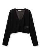 【セルフォード/CELFORD】のロングスリーブシアーカーディガン 人気、トレンドファッション・服の通販 founy(ファニー) ファッション Fashion レディースファッション Fashion for Women トップス・カットソー Cut & Sew Tops カーディガン・羽織り Layered Style Cardigans カーディガン Cardigan, Knitwear ノースリーブ Sleeveless, No-Sleeve フロント Front, Front Design メタル Metal, Metal Parts エレガント 上品 Elegant 夏 Summer thumbnail BLK[009]|ID: prp329100004587701 ipo3291000000033600357