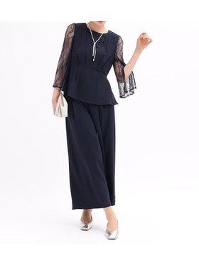 【ヴァン/Vin】のレースブラウスドッキングジレ パンツセットアップ 人気、トレンドファッション・服の通販 founy(ファニー) ファッション Fashion レディースファッション Fashion for Women アウター Coat / Outerwear Collection セットアップ Matching Sets レディースパンツ・ボトムス Pants & Trousers / Bottoms スリット Slit, Slit Detail セットアップ Set-Up, Coordinated Outfit セレモニー Ceremony ドレス Dress, One-Piece フレア Flare, Flared ペプラム Peplum, Flared Hem レース Lace, Lace Fabric エレガント 上品 Elegant |ID:prp329100004587710
