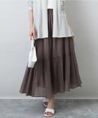 【エムケイ ミッシェルクラン/MK MICHEL KLEIN】のソフト楊柳ティアードスカート/洗える モカ|ID: prp329100004587711 ipo3291000000033234426