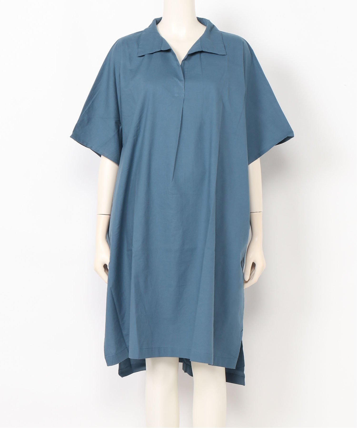 【その他のブランド/Other】のmitis/ドルマンスキッパーチュニック インテリア・キッズ・メンズ・レディースファッション・服の通販 founy(ファニー) 　ファッション　Fashion　レディースファッション　Fashion for Women　トップス・カットソー　Cut & Sew Tops　スキッパー　Skipper, Open Collar　スリット　Slit, Slit Detail　チュニック　Tunic, Long Top　フォルム　Silhouette, Form　ワイド　Wide, Wide Fit　ブルー|ID: prp329100004587771 ipo3291000000032727538
