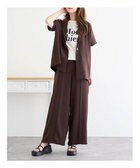 【その他のブランド/Other】の【接触冷感・吸水速乾】 SET 半袖ジャケット×ワイドパンツ 茶|ID: prp329100004587801 ipo3291000000032539044