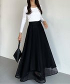 【ジュノア/JUNOAH】のcallautiaメッシュフレアスカート ブラック|ID: prp329100004587878 ipo3291000000032639298