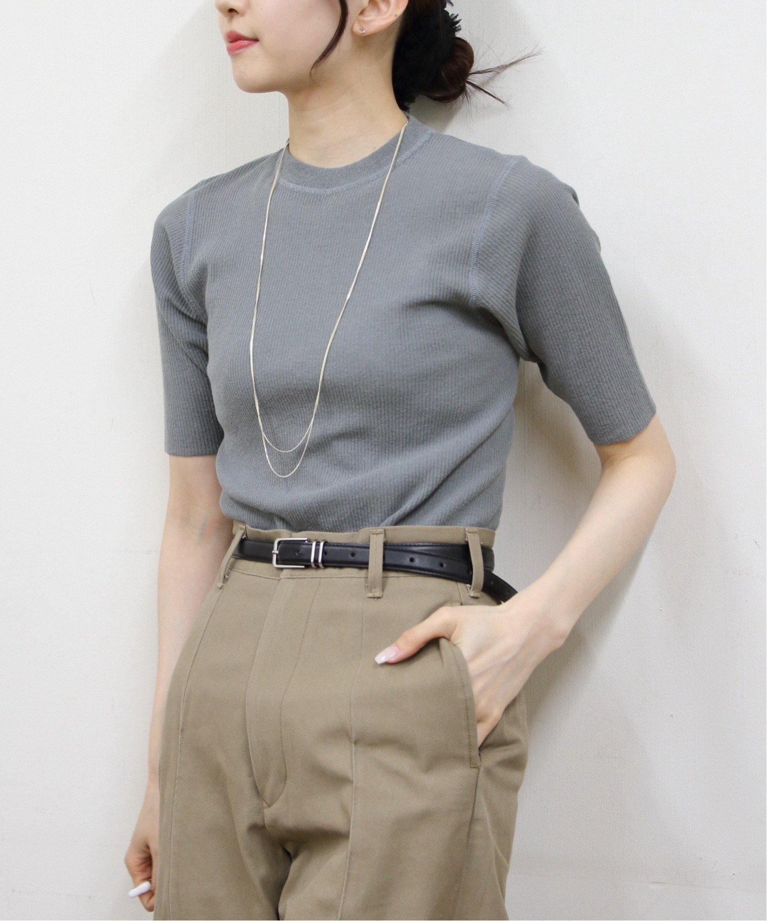 【その他のブランド/Other】のMIDSUMMER KNIT TEE インテリア・キッズ・メンズ・レディースファッション・服の通販 founy(ファニー) 　ファッション　Fashion　レディースファッション　Fashion for Women　トップス・カットソー　Cut & Sew Tops　ニット　Knit Tops & Sweaters　インナー　Innerwear　カットソー　Cut and Sewn Top　コンパクト　Compact, Small Size　シアー　Sheer, See-Through　シンプル　Simple, Minimal　ストレッチ　Stretch, Stretchy Fabric　フィット　Fit, Slim Fit　ループ　Loop, Loop Knit　おすすめ　Recommended / Our Picks　夏　Summer　エレガント 上品　Elegant　GRY|ID: prp329100004587882 ipo3291000000033052564