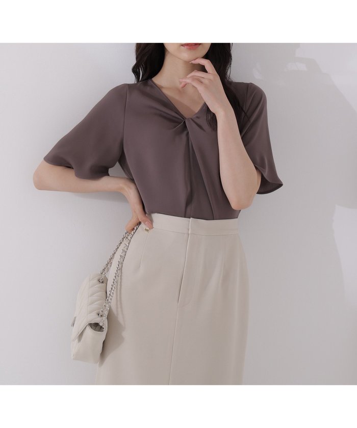 【プロポーション ボディドレッシング/PROPORTION BODY DRESSING】のツイスト半袖ブラウス インテリア・キッズ・メンズ・レディースファッション・服の通販 founy(ファニー) https://founy.com/ ファッション Fashion レディースファッション Fashion for Women トップス・カットソー Cut & Sew Tops シャツ・ブラウス・オフィスカジュアル Elegant Blouses & Button-Ups ツイスト Tweed, Tweed Fabric フェミニン Feminine, Girly 半袖 Short Sleeve, Half Sleeve |ID: prp329100004587890 ipo3291000000032645590