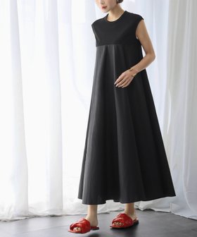 【ガール/GIRL】 異素材ドッキングノースリーブフレアロングワンピース【洗える】人気、トレンドファッション・服の通販 founy(ファニー) ファッション Fashion レディースファッション Fashion for Women ワンピース Dresses 春 Spring 洗える Machine Washable 秋 Autumn カットソー Cut and Sewn Top カーディガン Cardigan, Knitwear シンプル Simple, Minimal ジャケット Jacket, Outerwear ストール Stole, Wrap ドッキング Docking, Mixed Material ノースリーブ Sleeveless, No-Sleeve フレア Flare, Flared ロング Long, Long-Length エレガント 上品 Elegant |ID:prp329100004587917
