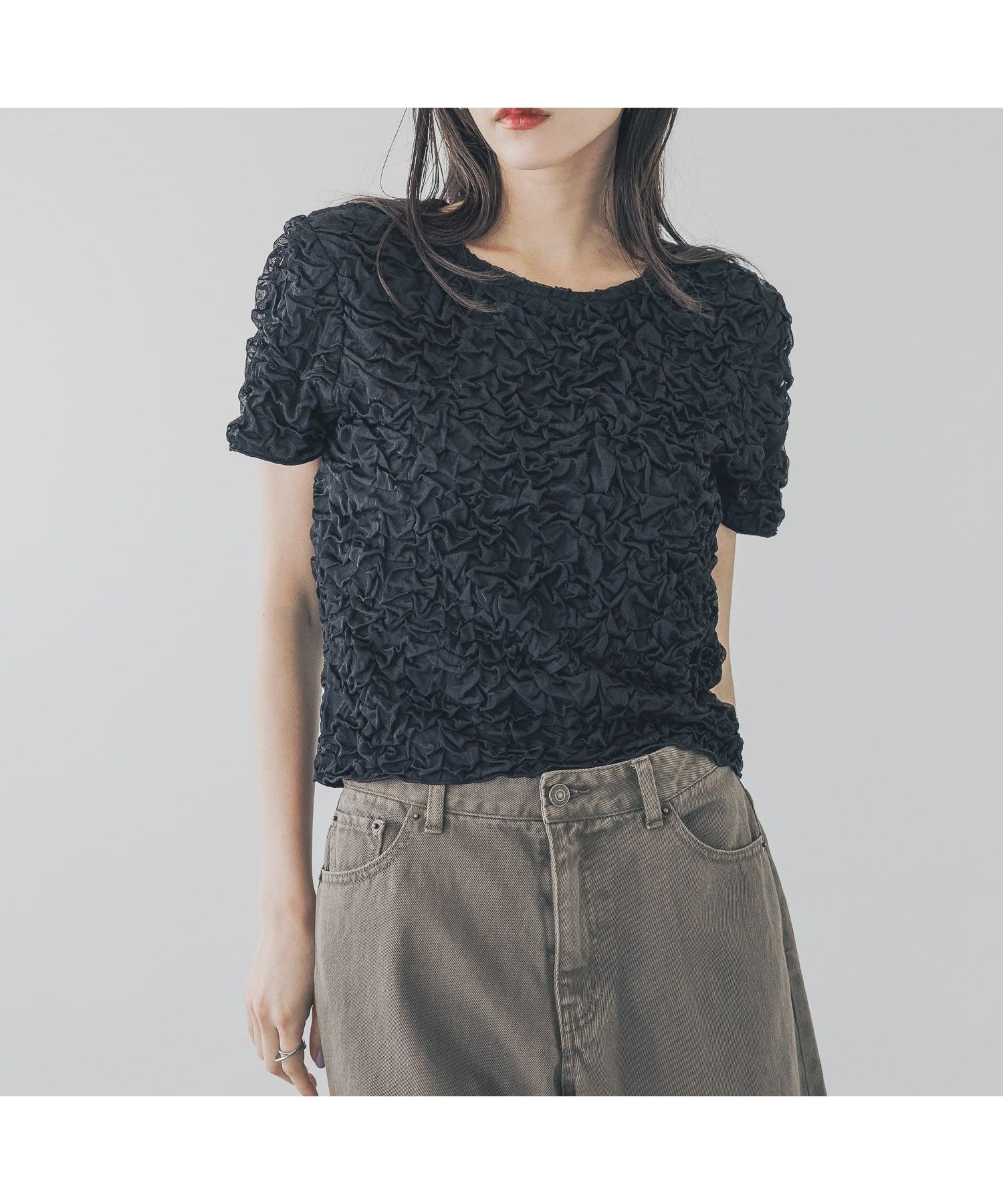 【ローリーズファーム/LOWRYS FARM】のシャーリングSS 人気、トレンドファッション・服の通販 founy(ファニー) 　ファッション　Fashion　レディースファッション　Fashion for Women　コンパクト　Compact, Small Size　シアー　Sheer, See-Through　シャーリング　Shirring, Ruched　シンプル　Simple, Minimal　デニム　Denim, Jeans Material　バランス　Balance, Style Balance　フラット　Flat, Flat Shoes　ワイド　Wide, Wide Fit　 other-1|ID: prp329100004587953 ipo3291000000032713771