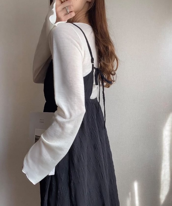 【ジュノア/JUNOAH】のFILLOU リボンキャミワンピース インテリア・キッズ・メンズ・レディースファッション・服の通販 founy(ファニー) https://founy.com/ ファッション Fashion レディースファッション Ladies' Fashion Online ワンピース Dress キャミワンピース No Sleeve Dresses |ID: prp329100004587988 ipo3291000000032604363