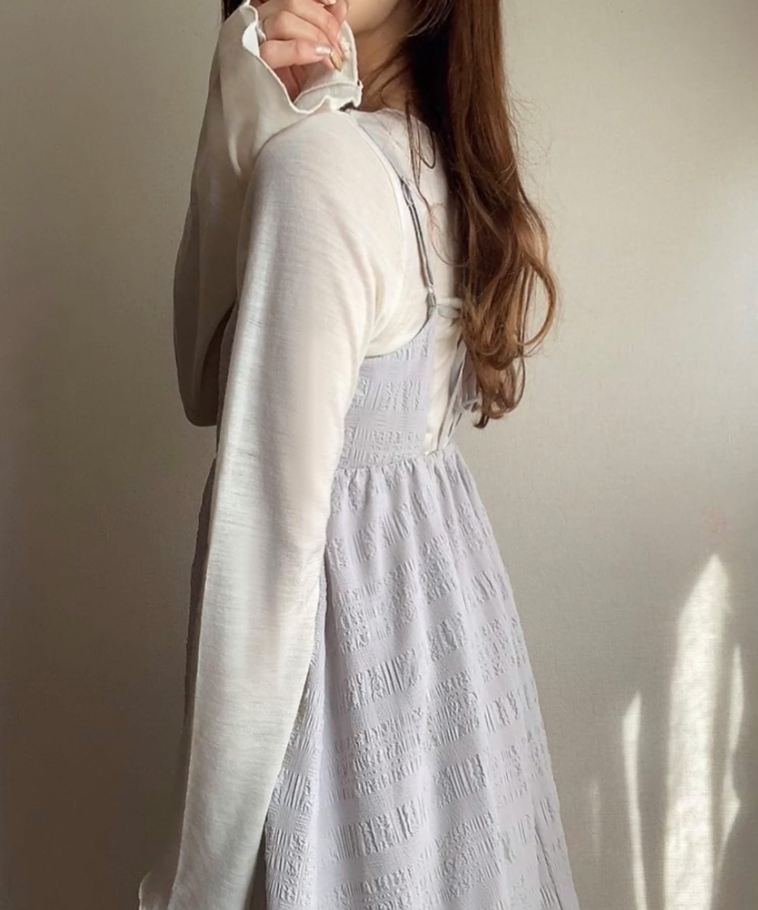 【ジュノア/JUNOAH】のFILLOU リボンキャミワンピース インテリア・キッズ・メンズ・レディースファッション・服の通販 founy(ファニー) 　ファッション　Fashion　レディースファッション　Ladies' Fashion Online　ワンピース　Dress　キャミワンピース　No Sleeve Dresses　ライトグレー|ID: prp329100004587988 ipo3291000000032604380