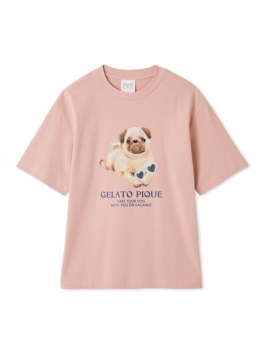 【ジェラート ピケ/gelato pique】の【UNISEX】ワンポイントTシャツ インテリア・キッズ・メンズ・レディースファッション・服の通販 founy(ファニー) 　ファッション　Fashion　レディースファッション　Fashion for Women　トップス・カットソー　Cut & Sew Tops　シャツ・ブラウス・オフィスカジュアル　Elegant Blouses & Button-Ups　ロングTシャツ・Tシャツ　Longline T-Shirts & Tees　ユニセックス　Unisex, Genderless　おすすめ　Recommended / Our Picks　ギフト プレゼント　Gift / Present　サングラス　Sunglasses, Shades　ハーフ　Half, Half-Length　ボトム　Bottoms, Lower Wear　ワンポイント　One Point, Statement Accent　夏　Summer　犬　Dog　PNK[066]|ID: prp329100004588095 ipo3291000000033823727