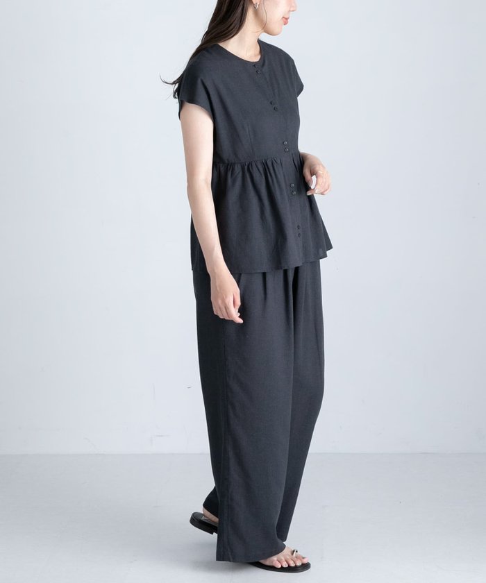 【サニーレーベル/Sonny Label / URBAN RESEARCH】の『WEB/一部店舗限定』リネン混ペプラムセットアップ インテリア・キッズ・メンズ・レディースファッション・服の通販 founy(ファニー) https://founy.com/ ファッション Fashion レディースファッション Fashion for Women セットアップ Matching Sets 2025年 2025 2025春夏・S/S Spring/Summer 2025 SS25 シューズ Shoes, Footwear シンプル Simple, Minimal セットアップ Set-Up, Coordinated Outfit ペプラム Peplum, Flared Hem ボトム Bottoms, Lower Wear リネン Linen, Linen Fabric ワイド Wide, Wide Fit 切替 Switching, Contrast Panel 吸水 Absorbent, Quick-Dry 夏 Summer S/S・春夏 SS, Spring/Summer, Warm Season |ID: prp329100004588121 ipo3291000000033533984