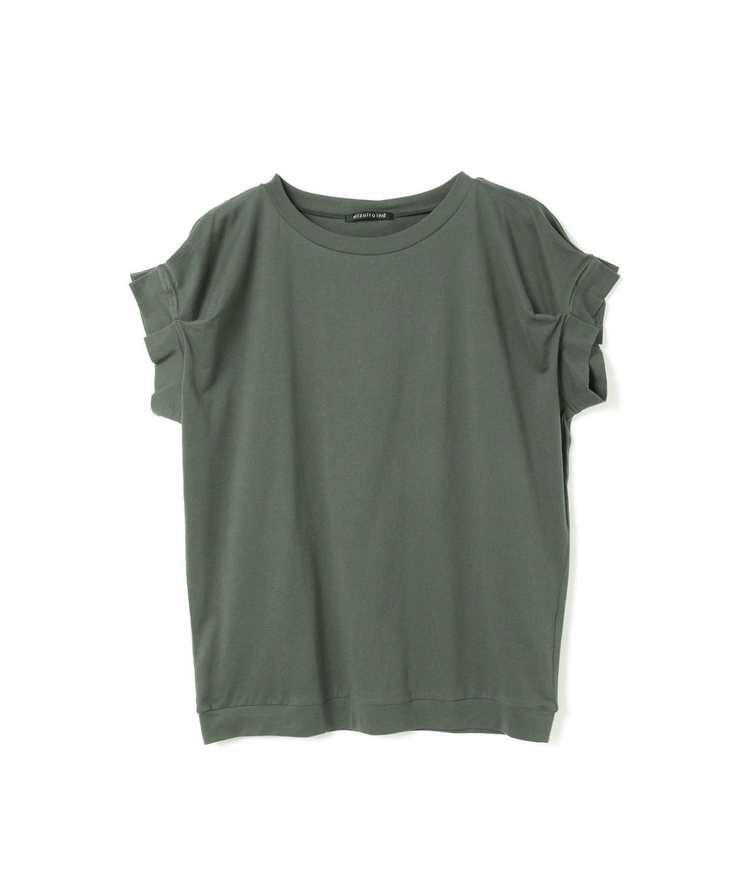 【マーコート/MARcourt】のmizuiro ind フリルスリーブクルーネックプルオーバー インテリア・キッズ・メンズ・レディースファッション・服の通販 founy(ファニー) 　ファッション　Fashion　レディースファッション　Fashion for Women　トップス・カットソー　Cut & Sew Tops　カジュアルプルオーバー・ニットトップス　Pullovers & Knit Tops / Casual Pullovers　おすすめ　Recommended / Our Picks　カットソー　Cut and Sewn Top　シルケット　Silket, Silky Cotton　シンプル　Simple, Minimal　スリーブ　Sleeve, Long Sleeve / Short Sleeve　フリル　Frill, Ruffle　フレンチ　French, French Style　ポケット　Pocket, Pocket Detail　人気　Popular, Best Seller　定番　Standard, Basic Item　無地　Plain, Solid Color　チャコールグレー|ID: prp329100004588153 ipo3291000000032731220