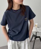 【ディスコート/Discoat】の【WEB限定】Happinessロゴコンパクト半袖Tシャツ ネイビー|ID: prp329100004588178 ipo3291000000033134576