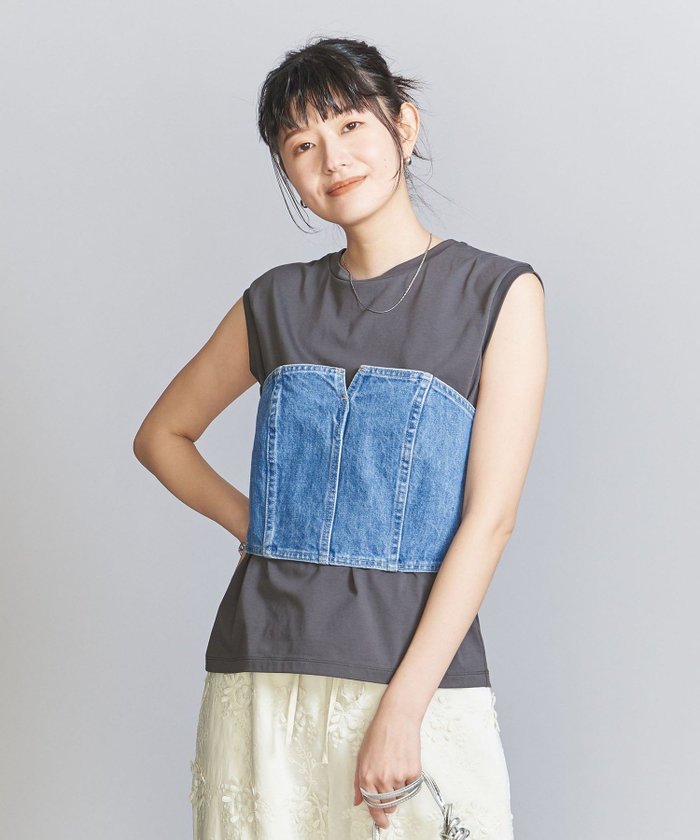 【ユナイテッドアローズ/UNITED ARROWS】のコットン フロントスリット ビスチェ インテリア・キッズ・メンズ・レディースファッション・服の通販 founy(ファニー) https://founy.com/ ファッション Fashion レディースファッション Fashion for Women トップス・カットソー Cut & Sew Tops ビスチェ Bustiers & Corset Tops / Layered Bustier Style ギャザー Gathered, Ruffled コルセット Corset, Bustier コンパクト Compact, Small Size ジーンズ Jeans, Denim Pants スリット Slit, Slit Detail セットアップ Set-Up, Coordinated Outfit デニム Denim, Jeans Material ビスチェ Bustier, Corset Top ビンテージ Vintage, Retro Style フェミニン Feminine, Girly フロント Front, Front Design ベスト Vest, Waistcoat ミドル Middle Length, Mid Height 春 Spring |ID: prp329100004588183 ipo3291000000033458473