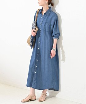 【スローブ イエナ/SLOBE IENA】 デニムライクシャツワンピース人気、トレンドファッション・服の通販 founy(ファニー) ファッション Fashion レディースファッション Ladies' Fashion Online ワンピース Dress シャツワンピース Shirt Dresses 2025年 2025 2025春夏・S/S Ss,Spring/Summer,2025 とろみ Thickness サンダル Sandals シンプル Simple スニーカー Sneakers デニム Denim ポケット Pocket |ID:prp329100004588214