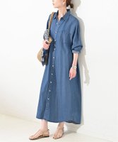 【スローブ イエナ/SLOBE IENA】のデニムライクシャツワンピース 人気、トレンドファッション・服の通販 founy(ファニー) ファッション Fashion レディースファッション Ladies' Fashion Online ワンピース Dress シャツワンピース Shirt Dresses 2025年 2025 2025春夏・S/S Ss,Spring/Summer,2025 とろみ Thickness サンダル Sandals シンプル Simple スニーカー Sneakers デニム Denim ポケット Pocket |ID:prp329100004588214