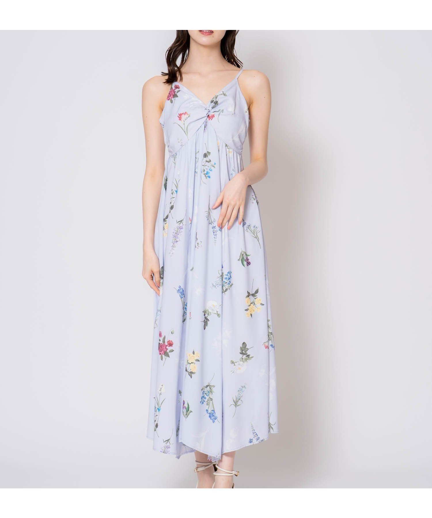 【ノエラ/Noela】のボタニカルツイストキャミワンピース インテリア・キッズ・メンズ・レディースファッション・服の通販 founy(ファニー) 　ファッション　Fashion　レディースファッション　Ladies' Fashion Online　ワンピース　Dress　キャミワンピース　No Sleeve Dresses　ウェーブ　Wave　カーディガン　Cardigan　キャミワンピース　Cami Dress　シアー　Sheer　ジャケット　Jacket　ツイスト　Twist　フェミニン　Feminine　フリル　Frills　フロント　Front　プリント　Print　ボタニカル　Botanical　ポケット　Pocket　リネン　Linen　ラベンダー|ID: prp329100004588231 ipo3291000000032545134