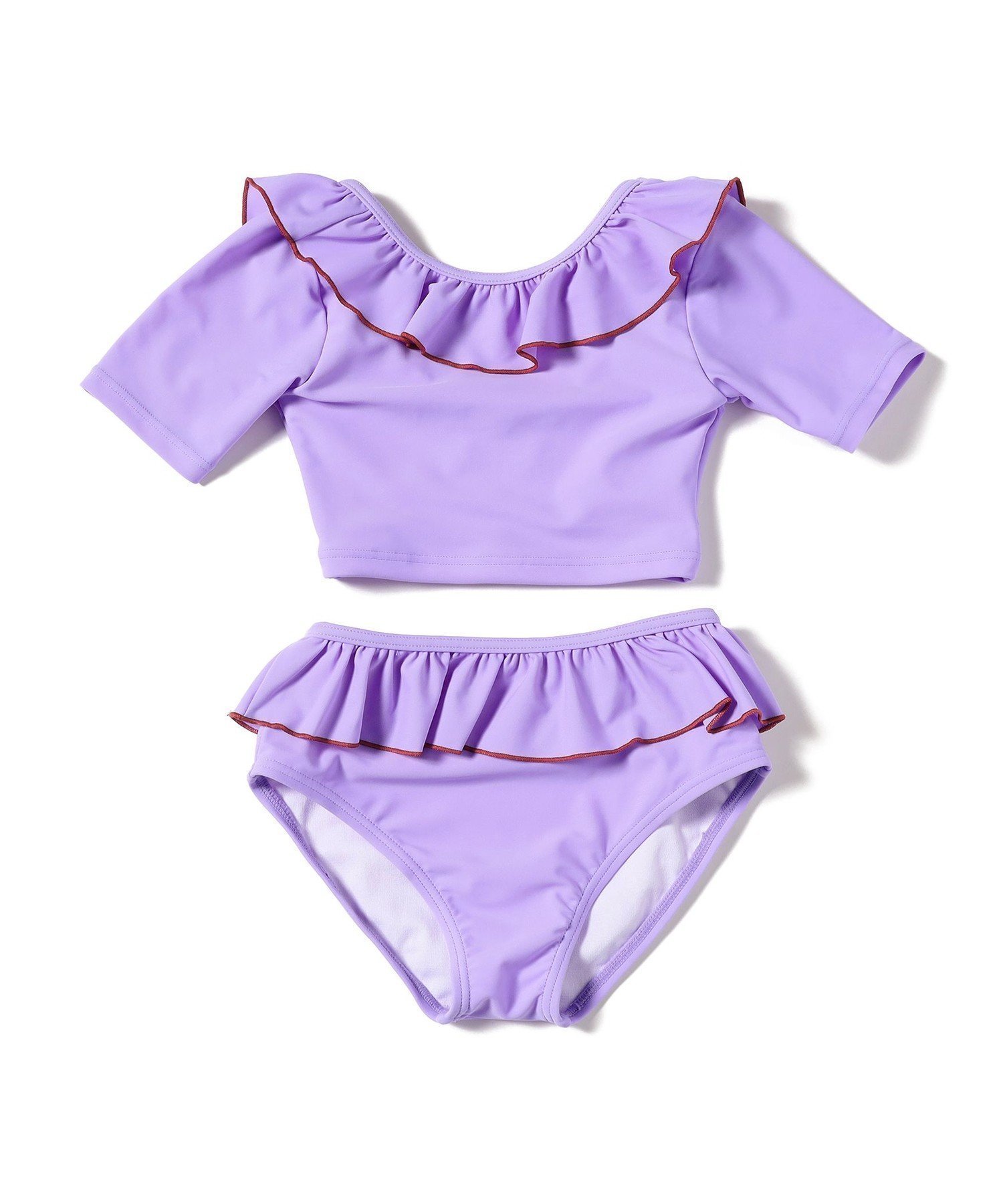 【ビームス/BEAMS / KIDS】のフリル スイム セット(100~140cm) インテリア・キッズ・メンズ・レディースファッション・服の通販 founy(ファニー) 　ファッション　Fashion　キッズファッション　Fashion for Kids　セパレート　Separate, Two-Piece　トリミング　Trimming, Decorative Edge　フリル　Frill, Ruffle　モダン　Modern, Contemporary　レトロ　Retro, Vintage Style　夏　Summer　水着　Swimsuit, Swimwear　LAVENDER|ID: prp329100004588282 ipo3291000000033507960