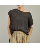【サロン アダム エ ロペ/SALON adam et rope'】のペーパーヤーンフレンチスリーブプルオーバー 手洗い可/和紙素材 チャコール(06)|ID: prp329100004588296 ipo3291000000032677885