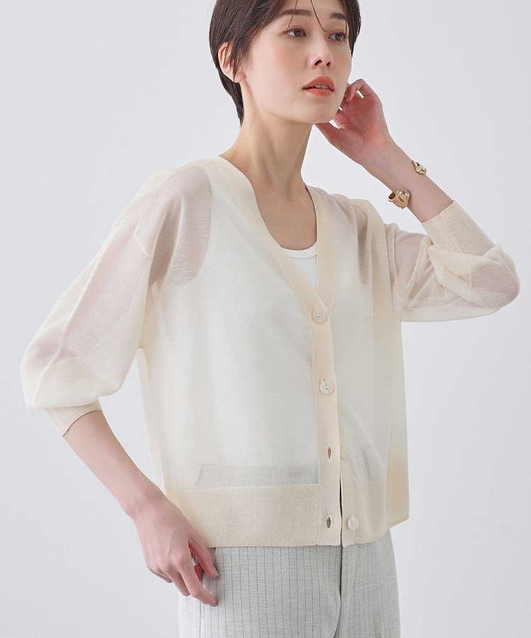 【インディヴィ/INDIVI】の【大人シアーラメ】きれいめニットカーディガン 人気、トレンドファッション・服の通販 founy(ファニー) 　ファッション　Fashion　レディースファッション　Ladies' Fashion Online　トップス・カットソー　Tops/Tshirt　ニット　Knit Tops　カーディガン　Cardigans　おすすめ　Recommend　カーディガン　Cardigan　コンパクト　Compact　シアー　Sheer　 other-1|ID: prp329100004588305 ipo3291000000032586188