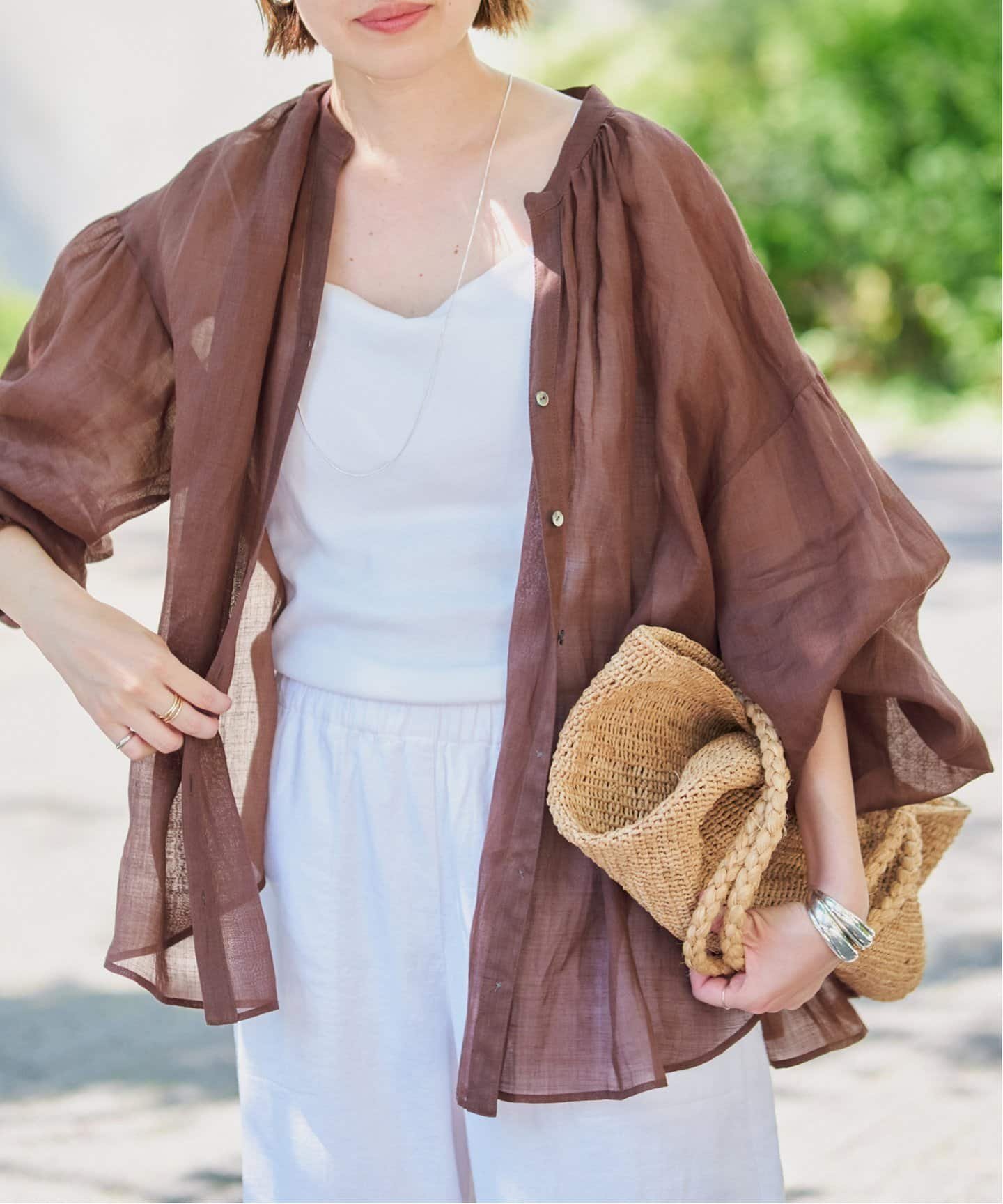 【スローブ イエナ/SLOBE IENA】の《追加》ラミースキッパーシャツ インテリア・キッズ・メンズ・レディースファッション・服の通販 founy(ファニー) 　ファッション　Fashion　レディースファッション　Fashion for Women　トップス・カットソー　Cut & Sew Tops　シャツ・ブラウス・オフィスカジュアル　Elegant Blouses & Button-Ups　2025年　2025　2025春夏・S/S　Spring/Summer 2025 SS25　ブラウン|ID: prp329100004588360 ipo3291000000033446213