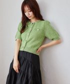 【ミスティ ウーマン/mysty woman】のサマーツイードライクカーディガンSS 人気、トレンドファッション・服の通販 founy(ファニー) ファッション Fashion レディースファッション Fashion for Women トップス・カットソー Cut & Sew Tops カーディガン・羽織り Layered Style Cardigans カーディガン Cardigan, Knitwear コンパクト Compact, Small Size ショート Short, Short Length スリーブ Sleeve, Long Sleeve / Short Sleeve ダウン Down, Puffer ツイード Twill, Twill Weave デニム Denim, Jeans Material バランス Balance, Style Balance フェミニン Feminine, Girly リュクス Luxury, Elegant, High-End, Chic 半袖 Short Sleeve, Half Sleeve 夏 Summer 春 Spring S/S・春夏 SS, Spring/Summer, Warm Season thumbnail グリーン|ID: prp329100004588399 ipo3291000000033628066