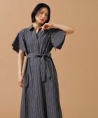 【エヌ ナチュラルビューティーベーシック/N.Natural Beauty basic】のスキッパーリボンベルトシャツワンピース チャコールストライプ2|ID: prp329100004588715 ipo3291000000032551926