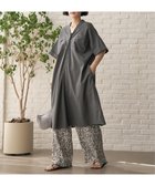 【エルビーシー/LBC】のダブルポケットVネックシャツワンピース チャコール|ID: prp329100004588732 ipo3291000000032721451