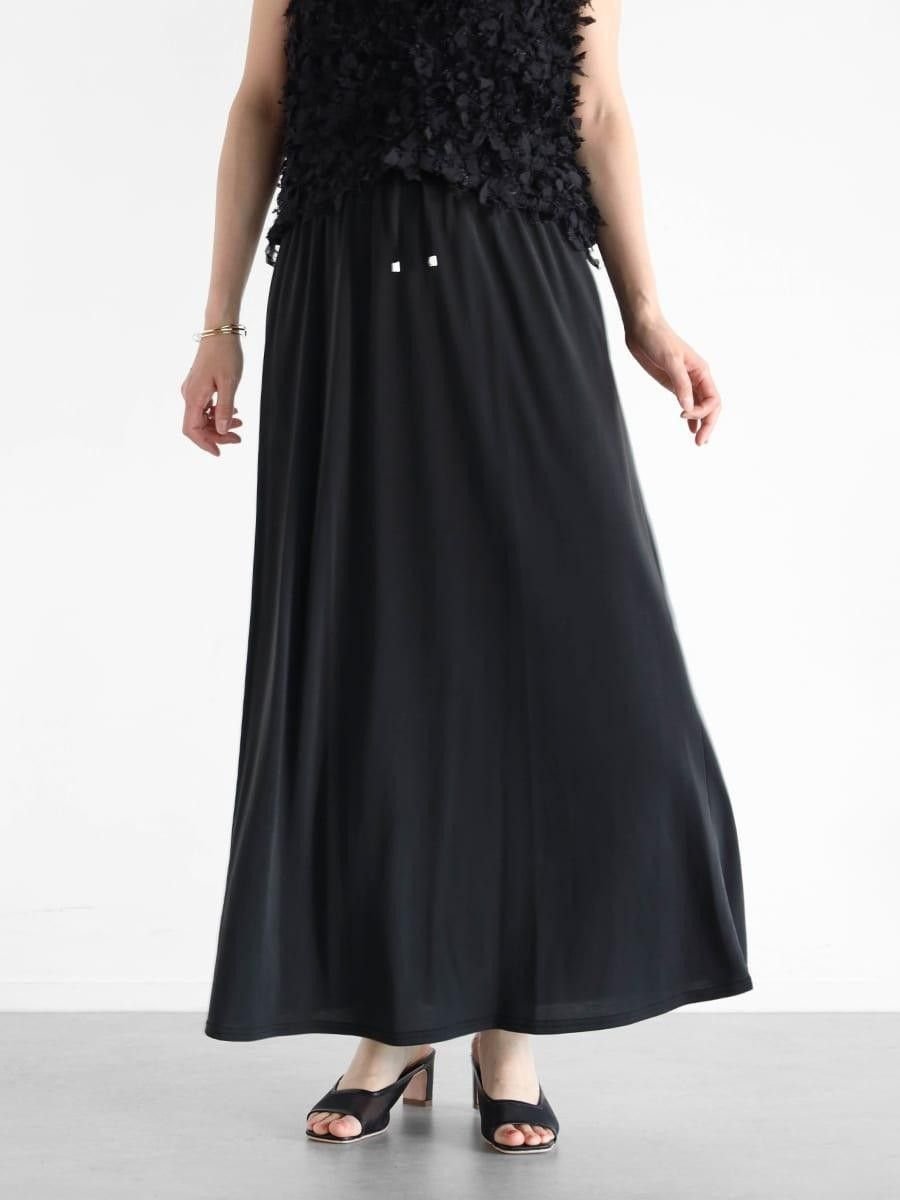 【ヴァン/Vin】のウエストギャザーナロースカート インテリア・キッズ・メンズ・レディースファッション・服の通販 founy(ファニー) 　ファッション　Fashion　レディースファッション　Fashion for Women　スカート　Skirts　おすすめ　Recommended / Our Picks　セットアップ　Set-Up, Coordinated Outfit　リボン　Ribbon, Bow　ブラック|ID: prp329100004588787 ipo3291000000032656273