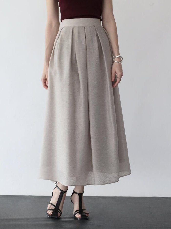 【ラシュッド/LASUD】のシアージャガードタックフレアスカート インテリア・キッズ・メンズ・レディースファッション・服の通販 founy(ファニー) https://founy.com/ ファッション Fashion レディースファッション Fashion for Women スカート Skirts Aライン・フレアスカート A-Line & Flared Skirts フロント Front, Front Design 無地 Plain, Solid Color エレガント 上品 Elegant |ID: prp329100004588790 ipo3291000000032697267