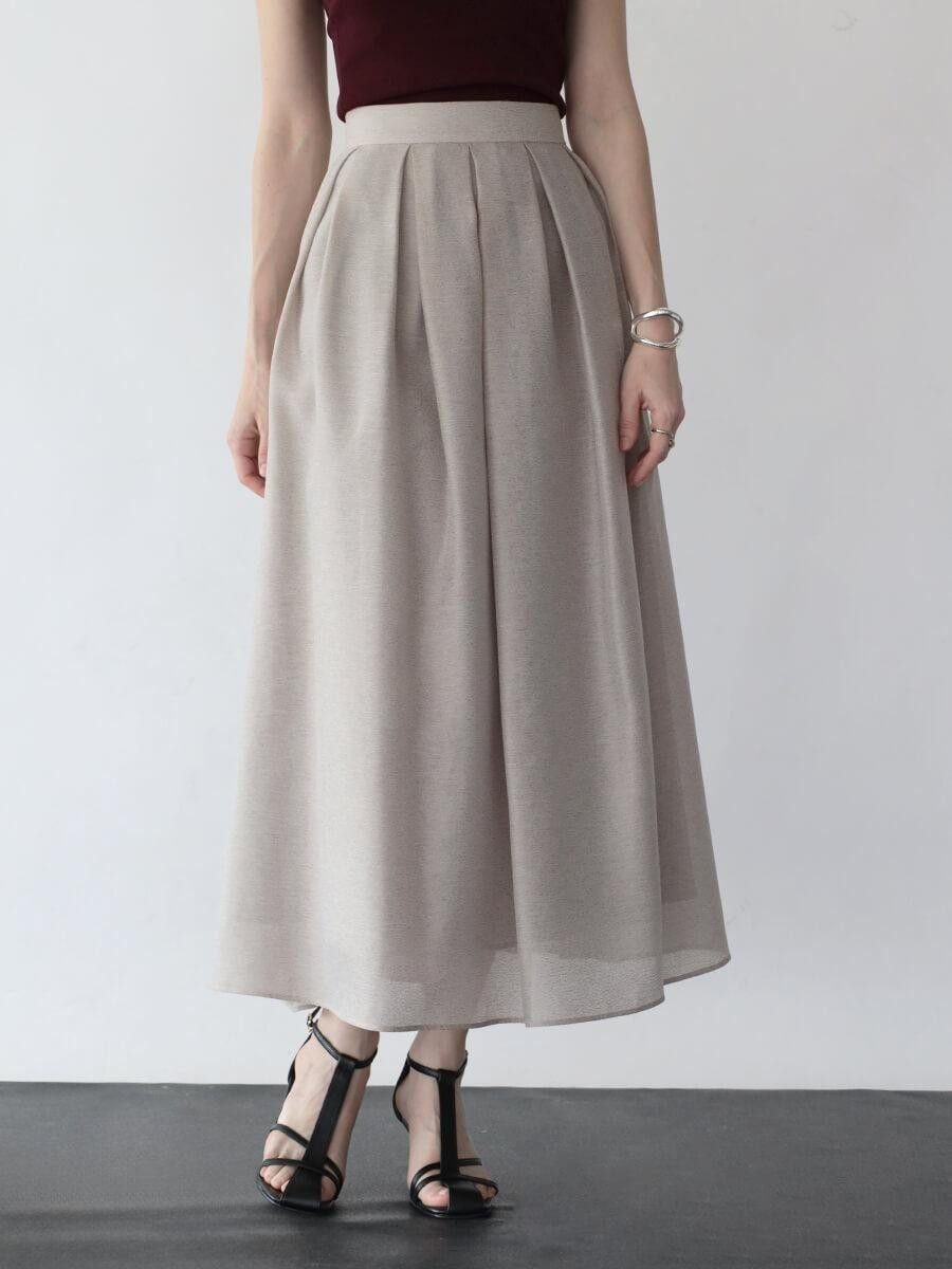 【ラシュッド/LASUD】のシアージャガードタックフレアスカート 人気、トレンドファッション・服の通販 founy(ファニー) 　ファッション　Fashion　レディースファッション　Fashion for Women　スカート　Skirts　Aライン・フレアスカート　A-Line & Flared Skirts　フロント　Front, Front Design　無地　Plain, Solid Color　エレガント 上品　Elegant　 other-1|ID: prp329100004588790 ipo3291000000032697267