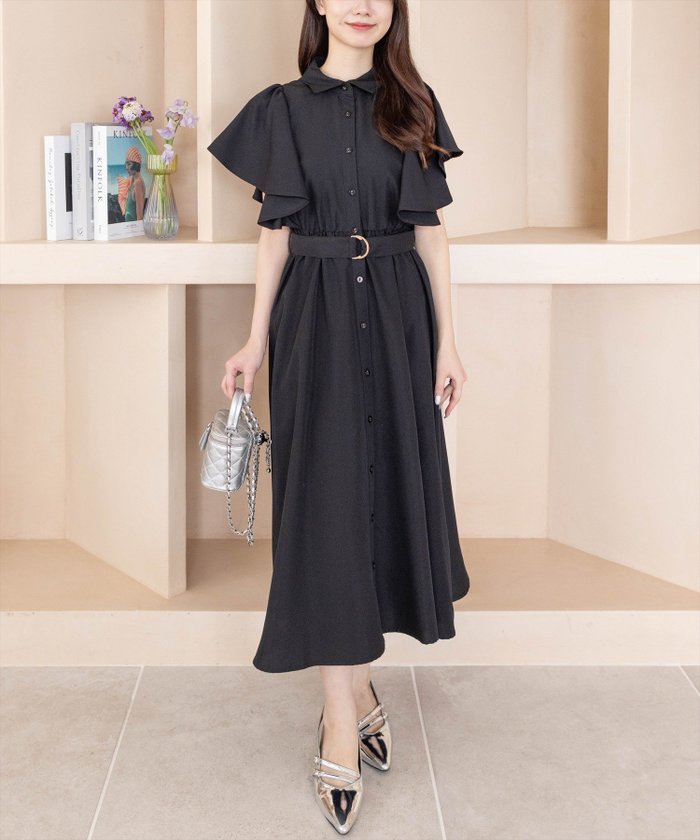 【クリア/clear】のウエストベルトフリルスリーブワンピース インテリア・キッズ・メンズ・レディースファッション・服の通販 founy(ファニー) https://founy.com/ ファッション Fashion レディースファッション Ladies' Fashion Online ワンピース Dress ベルト Belts おすすめ Recommend サンダル Sandals ストライプ Stripe フリル Frills 夏 Summer 無地 Plain Color |ID: prp329100004589008 ipo3291000000032650745
