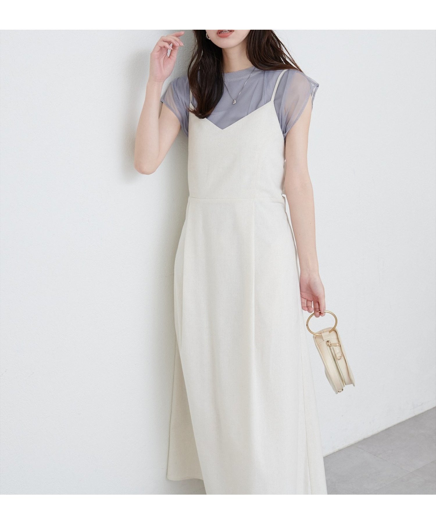 【ナチュラルクチュール/natural couture】のバックリボンキャミワンピース インテリア・キッズ・メンズ・レディースファッション・服の通販 founy(ファニー) 　ファッション　Fashion　レディースファッション　Ladies' Fashion Online　ワンピース　Dress　キャミワンピース　No Sleeve Dresses　2025年　2025　2025春夏・S/S　Ss,Spring/Summer,2025　おすすめ　Recommend　カットソー　Cut And Sew　キャミソール　Camisole　シンプル　Simple　タンク　Tank　ポケット　Pocket　リボン　Ribbon　アイボリー|ID: prp329100004589031 ipo3291000000032555776
