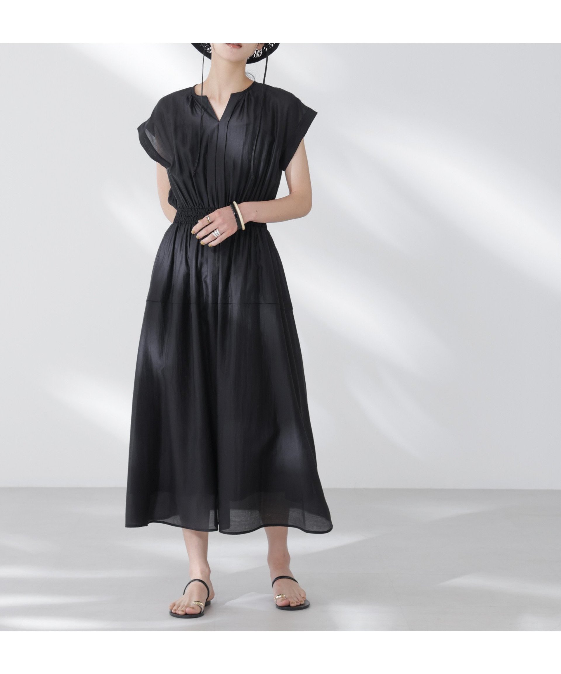 【ナノ ユニバース/nano universe】のシアーサテンウエストシャーリングワンピース 人気、トレンドファッション・服の通販 founy(ファニー) 　ファッション　Fashion　レディースファッション　Ladies' Fashion Online　ワンピース　Dress　ウォッシャブル　Washable　今季　This Season　シャーリング　Shirring　スリーブ　Sleeve　フレンチ　French　リゾート　Resort　エレガント 上品　Elegant　2025年　2025　 other-1|ID: prp329100004589048 ipo3291000000032555885
