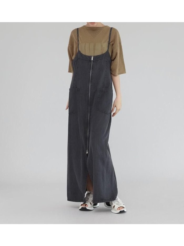【ラシュッド/LASUD】のフロントジップデニムキャミワンピース インテリア・キッズ・メンズ・レディースファッション・服の通販 founy(ファニー) https://founy.com/ ファッション Fashion レディースファッション Fashion for Women ワンピース Dresses キャミソールワンピース Camisole Dresses インナー Innerwear キャミソール Camisole, Spaghetti Strap Top デニム Denim, Jeans Material ロング Long, Long-Length |ID: prp329100004589061 ipo3291000000032665195