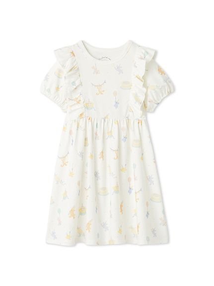 【ジェラート ピケ/gelato pique / KIDS】の【KIDS】アニバーサリー柄ワンピース 人気、トレンドファッション・服の通販 founy(ファニー) 　ファッション　Fashion　キッズファッション　Fashion for Kids　ワンピース　Dresses　おすすめ　Recommended / Our Picks　カットソー　Cut and Sewn Top　カラフル　Colorful Design　ギフト プレゼント　Gift / Present　スリーブ　Sleeve, Long Sleeve / Short Sleeve　フリル　Frill, Ruffle　プリント　Print, Printed Pattern　ロマンティック　Romantic, Feminine Style　 other-1|ID: prp329100004589120 ipo3291000000033471115