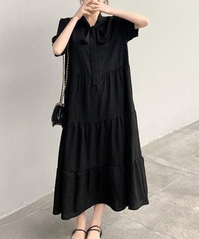 【ミニミニストア/miniministore】のリボンタイ ティアードワンピースミモレ丈 インテリア・キッズ・メンズ・レディースファッション・服の通販 founy(ファニー) https://founy.com/ ファッション Fashion レディースファッション Ladies' Fashion Online ワンピース Dress ガーリー Girly サンダル Sandals ティアードワンピース Tiered Dress リボン Ribbon 半袖 Short Sleeve 夏 Summer 旅行 Travel 春 Spring S/S・春夏 Ss・Spring/Summer 無地 Plain Color |ID: prp329100004589130 ipo3291000000032556467