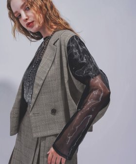 【ハレ/HARE】のタックプリーツシアージャケット 人気、トレンドファッション・服の通販 founy(ファニー) ファッション Fashion レディースファッション Ladies' Fashion Online アウター Coat Outerwear ジャケット Jackets おすすめ Recommend インナー Inner ウェーブ Wave オーガンジー Organdy カーゴパンツ Cargo Pants キャミソール Camisole クール Cool コンパクト Compact シアー Sheer ショート Short ジャケット Jacket ストレート Straight ダウン Down チェック Check デニム Denim トレンド Trend フレア Flare 夏 Summer |ID:prp329100004589151