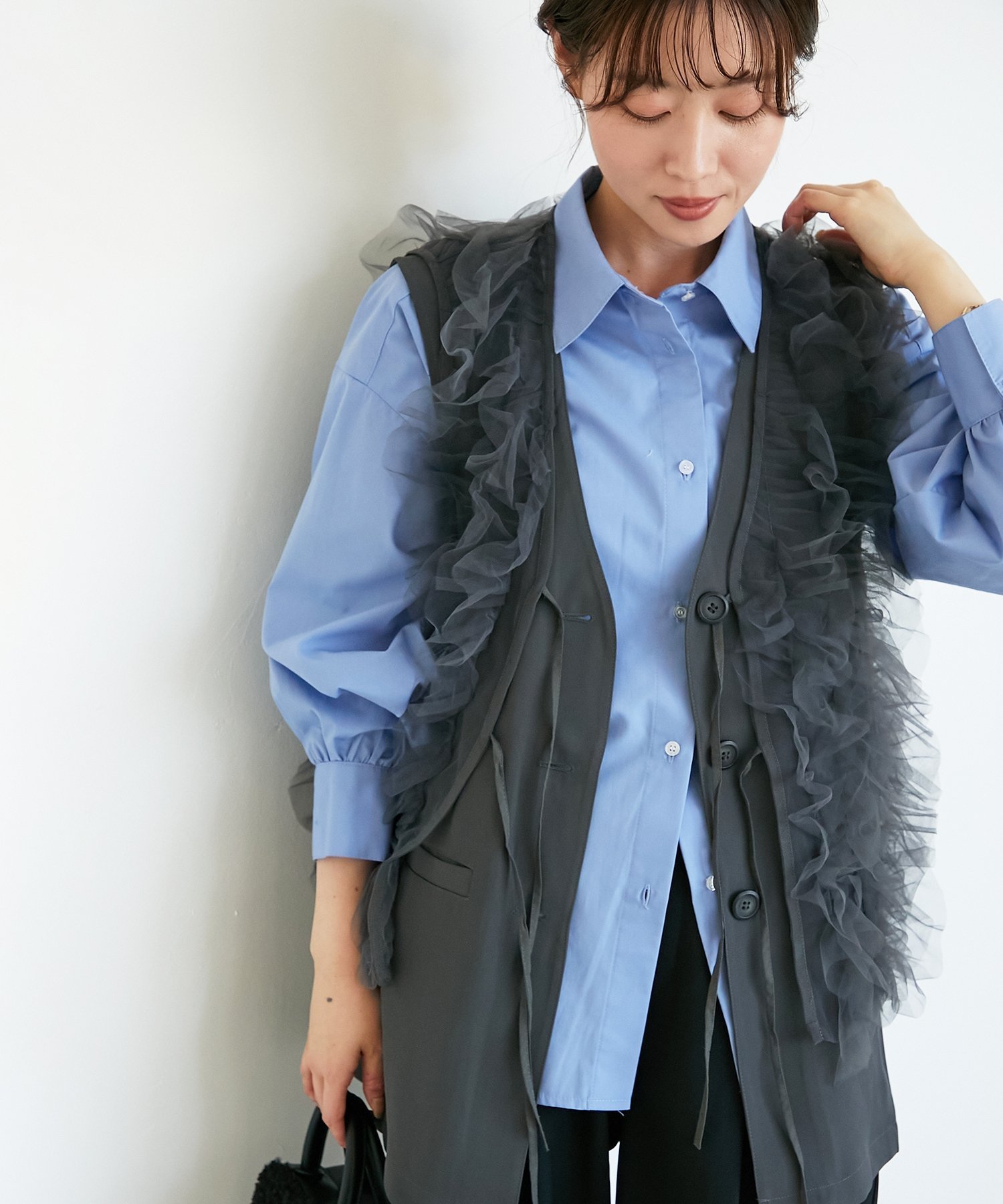 【ルクールブラン/le.coeur blanc】の《WEB限定アイテム》チュールレイヤードセットジレ 人気、トレンドファッション・服の通販 founy(ファニー) 　ファッション　Fashion　レディースファッション　Fashion for Women　アウター　Coat / Outerwear Collection　トップス・カットソー　Cut & Sew Tops　ベスト&ジレ / 重ね着スタイル　Vests & Gilets　おすすめ　Recommended / Our Picks　シンプル　Simple, Minimal　セレモニー　Ceremony　 other-1|ID: prp329100004589165 ipo3291000000033798358